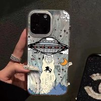 Cartoon UFO High Quality Phone Case For iPhone 17 Pro Max Air X XR XS Max 7 8 Plus 16 Pro 15 14 13 12 11 Fashion Back Cover Y2K