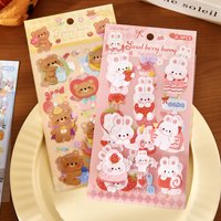 4 pcs Cute Cartoon Guka Decorative Stickers for DIY Handmade Album Scrapbook Junk Journal Craft Decoration Paper Supplies