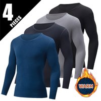 4/1 Piece Autumn And Winter New Men's Solid Color Simple And Versatile Long Sleeved Base Shirt Comfortable Sports Round Neck Top