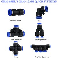 10 Pcs Push To Connector Air Pneumatic Quick Fitting For Garden Water Sprayer Misting System Irrigation Pipe 6mm /8mm/10mm/12mm