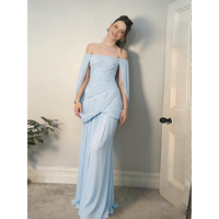 Sisterlinda Folds Maxi Dress Women Slash Neck Sleeveless Solid Elegant Birthday Party Skinny Summer Vacation Fashion Vestidos