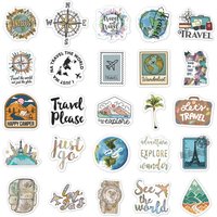 50-Piece Outdoor Travel Cartoon Graffiti Stickers Waterproof Decorative Decals for Phones Water Bottles RecordingYourLife Store