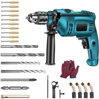 1500W 220V Elektrischer Schlagbohrer mit Variabler Geschwindigkeit Multifunktionales Bohrwerkzeug für Holz, Metall, Mauerwerk, Beton, Heimreparaturen, DIY