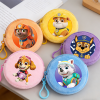 Paw Patrols Round Wallet Cute Keychain Bag Printing Coin Zipper Purse Anime Small Change Bags Convenient Mini Storage Pouch Gift
