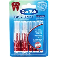 DenTek Easy Brush Interdental Cleaners 0.5mm 10PK, Flexible Handles for Effective Cleaning Between Teeth and Braces