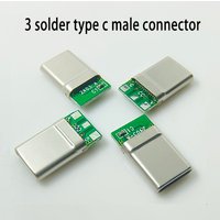 2-10PCS 3Pin Male Type C Laptop Connector 3Solder Joint CC Pin CTOC5 With Capacitor Notebook Adapter PD Three Wire Charging Head