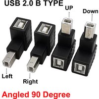 Angled 90 Degree USB 2.0 B Type Male Up Down Left Right jack Male to Female Extension Adapter For Printer Scanner Hard Disk case