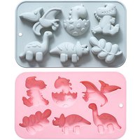 Silicone 6 Cavities Dinosaur Jello Molds For Chocolate Dinosaur Soap Multi-purpose Molds Odorless For Baking Dessert Cake