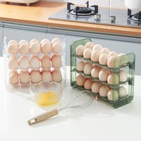 Layers Large Capacity Egg Holder for Refrigerator,Flip Design 30 Eggs Organizer,Foldable Storage Fridge Side Door Egg Organizer