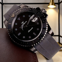 Tandorio PVD Classic Black Diver 40mm Coating Shark Hands Sapphire Glass 200m Waterproof Japan NH35A Automatic Mechanical Watch