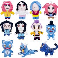 Hot& Anime Kpop Demons Hunters Plush Cute Purple Tiger Black Hat Magpie with 3 Eyes Monster Hunt Girl Group Doll for Fans Gifts