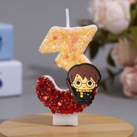 Creative digital color matching candles, birthday cake candles, creative cartoon cute character glitter candles