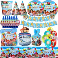 Watermelon Cartoon Theme Happy Birthday Party Decoration Background Balloon Hat Gift Bags Supplies Paper Tableware Plate Napkin