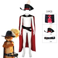 Anime Puss In Boots Cosplay Anim Cartoon Cat Costume Set Cloak Halloween Masquerade Carnival Party Prop Outfits Accessory Suit