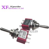 XF 100PCS Momentary Toggle Switch 6MM ON-OFF-ON 3A 250VAC 6A 125VAC SPDT 3 Position Reset Switche With Solder Terminal MTS-123