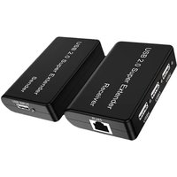 Real 4 Port USB 2.0 Network Extender Via RJ45 Cat5e Cat6 Ethernet Cable 100m for Webcam Camera Mouse Keyboard Printer Scanner
