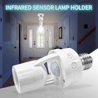 E27 Bulb Holder with PIR Motion Sensor E27 Lamp Base Socket Converter Smart Light Switch Infrared Body Human Detector AC100-240V