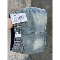 American Retro High Street Denim Skirt Women Summer New Hot Girl Small Size Blue Bodycon Anti-Light Short Skirt