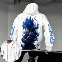Dragon Ball Goku Animation Printed Zipper Hoodie 2025 Men's and Women's Autumn/Winter New Street Hip Hop Trendy Casual Y2K Top