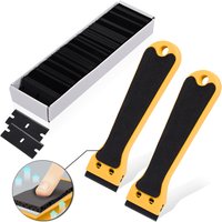 FOWinterO-Grattoir de rasoir en plastique, autocollants de décalcomanie de teinte de fenêtre, outils de dissolvant de vinyle adhésif, double bord, phérique, livres, 2 pièces, 100 pièces