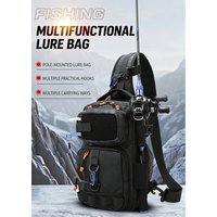 Fishing Chest Bag With Rod Holder MOLLE Tactical Crossbody Waist Pack Multifunctional Outdoor Hiking Tackle Storage Backpack For