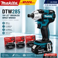 Makita DTW285Z 18V LXT Bürstenloser Schlagschrauber 280Nm, Akku-Schrauber mit 6,0Ah Batterie, Leistungsstarkes und Kompaktes Professionelles Elektrowerkzeug, Originalprodukt, EU-Lager Polen, Schneller