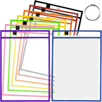 10Pcs 25.5x35cm Dry Erase Pockets Reusable Write Wipe Sleeves Transparent Document Pouch for Classroom Teacher School Supplies