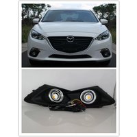 LED Fog Lights Assembly For Mazda 3 Axela 2014 2015 2016 Front Bumper Fog lamp Replacement Angel Eye Daylight Accessories Kits