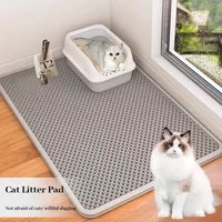 Katzenstreumatte, doppelschichtig, EVA, Katzenstreuunterlage, großes Loch, rutschfest, Sandschüssel, Filtermatte, Sandkastenmatte für Katzen, Katzenzubehör