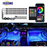 LED Car Interior Ambient Neon Foot Strip Light Kit Accessories App Music Control RGB Backlight Remote Auto Decorative Lamp