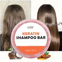 Keratynowy szampon w kostce - Zagęszczający salon dla suchych, zniszczonych, kręconych, puszących się, prostych lub farbowanych włosów - Formuła