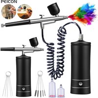 Airbrush z Kompresorem Przenośny Airbrush do Malowania Mini Pistolet Natryskowy Bezprzewodowy Zestaw do Malowania Airbrush z Kompresorem