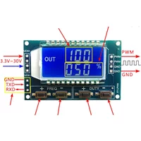 1pcs PWM Signal Generator PWM Pulse Frequency Duty Cycle Adjustable Module LCD Display 1Hz-150Khz 3.3V-30V PWM Board Module