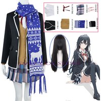 Anime My Youth Romantic Comedy Cosplay Yukinoshita Yukino Cosplay Costume JK Uniform Skirt Scarf Wig Set Halloween Party Outfit