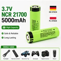 21700 Li-Ionen-Akku 3,7V 5000mAh 40A Wiederaufladbare Hochleistungs-Lithiumzelle, EU-Lager Schnelle europäische Lieferung, Hochkapazitäts-Akku für Elektrowerkzeuge, Taschenlampen, DIY-Elektronik,