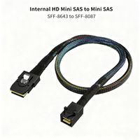 12G Internal Mini SAS HD SFF-8643 toSFF-8087(36Pin) Cable, 100 Ohm, Flexible, Support RAID, PCIE Controller 0.5m/1.0m