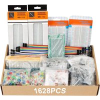 1628PCS Electronic Component Kit Breadboard Dupont Wires DIY Ultimate Edition LED Diode Metal Film Resistor Electrolytic Capacit