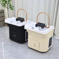 Portable Shampoo Basin with Water Circulation Mobile, Head Spa Washing Hair Sink, Barber Shop Salon Head Water Therapy Furniture