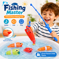 Telescopic Fishing Master Toy Set, Cute Fishing Game with Fishing Rod, Interactive Parent-Child Toy Party Interactive Game