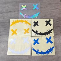 AliExpress NONE Stitched Smile Sticker Waterproof Reflective Motorcycle Bike Helmet Demon Horror Smiling Face Car Decal Auto Body Decoration