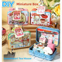 Miniature Sweet Heart Tea House DIY Micro Box Cute Grain Iron Box Food Play Scene Toy Gift for Girls QingYiFang Model Toy