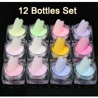 12pcs Nail Sugar Sand Glitter Set Sugarsand Effect Powder Diamond Rainbow Magic Gel Polish DIY Glitter Powder Powder Decorarions