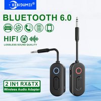 KEBIDUMEI 2-in-1 Bluetooth 6.0 Audio Adapter 3.5mm Stereo Music Receiver Transmitter Wireless Adapter for Speakers/Wired Speaker