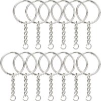 100Pcs/pack Open Metal Keychain With 50PCS Keyring and 50pcs Open Jumping Ring,DIY Jewelry Accessories