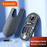 Toocki Mini Data Cord Wire Set Watch Wireless Charger USB C To Tpye C Fast Charging Cable Travel Multi Function Organiser Box