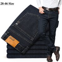 Plus Größe 42 44 46 Herrenmode Casual Jeans Klassische Business Gerade Elastizität Denim Hosen Frühling Herbst Hosen Männliche Marke