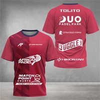 Professional Padel Sports Short-sleeve T-shirt Breathable Quick-dry Fabric Team Print for Training & Matches