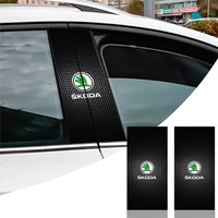 For Skoda Octavia Fabia Kodiaq Rapid Car Door Middle Column Waterproof Dustproof Decal Auto B Pillar Decor Sticker Accessories