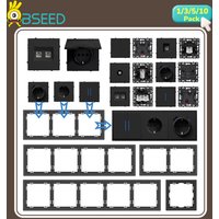 BSEED Button Switch Module USB Phone Charge Socket Parts Wall Light Switch Key Insert Plastic Frame Combination EG Series Black