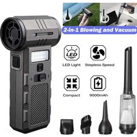 350000RPM High Power Cleaner Integrates, 2-in-1 Blowing and Vacuum Fan Electric Air Duster, Cordless PC Keyboard Cleaner 9000mAh LED Display image 3